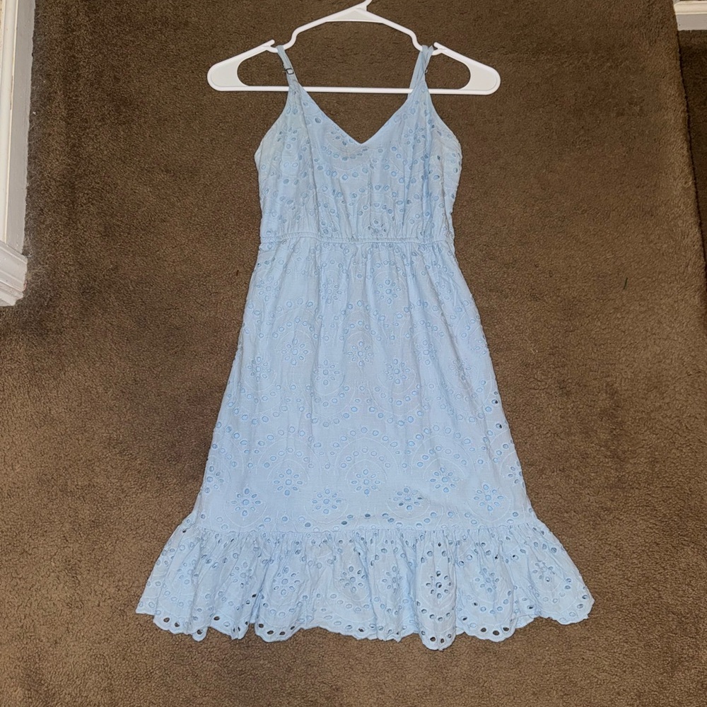 Light Blue Eyelet Summer Dress